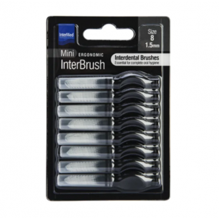 InterMed Ergonomic InterBrush Mini Μεσοδόντια Βουρτσάκια 1.5mm Size 8,  8pcs