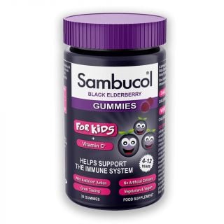 Sambucol Black Elderberry Gummies With Vitamin C For Kids Immune Support  30Gummies