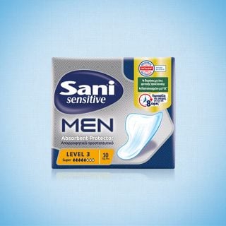 Sani Sensitive Men Super Level 3 Incontinence Pads for Men Normal Flow 5 Drops 10pcs