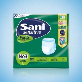 Sani Sensitive Pants Large No3 (100-140cm) 14 Items Elasticated Incontinence Disposable Underwear