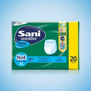 Sani Sensitive Pants Medium No4 (120-160cm) 4x20pcs Elasticated Incontinence Disposable Underwear