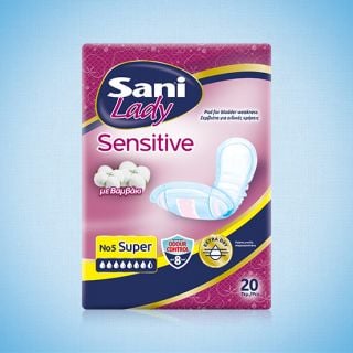 Sani Lady Sensitive Super No5 Incontinence Pads for Women Heavy Flow 20pcs