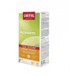Ortis Acinorm Forte Gel Sticks Συμπλήρωμα Διατροφής Για Γαστρική Ισορροπία 12x12gr