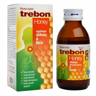 Trebon Honey Σιρόπι με Μέλι & Αλθαία για Ξηρό και Παραγωγικό Βήχα χωρίς Γλουτένη 100ml