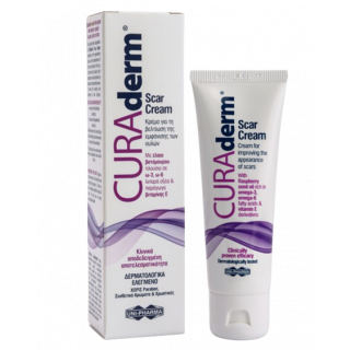 Uni-Pharma CURAderm Scar Cream για την Βελτίωση της εικώνας των Ούλων 50ml
