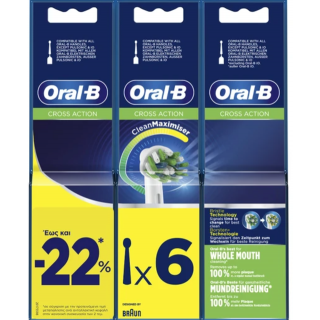 Oral-B Promo Cross Action Ανταλλακτικές Κεφαλές Ηλεκτρικής Οδοντόβουτσας 6τεμάχια
