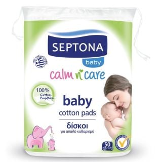Septona Baby Calm n' Care Δίσκοι για Απαλό Καθαρισμό 50 Τεμάχια