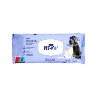 Septona Pet Me! Cleaning Wet Wipes with Aloe Vera Fragrance Free 60 Items