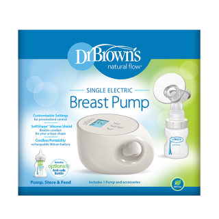 Dr. Brown's Natural Flow® Single Electric Breast Pump with Customizable Settings & 1 Options+ Anti-Colic Bottle 150ml (BF103)