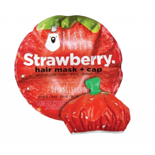 Bear Fruits Μάσκα Μαλλιών & Σκουφάκι Strawberry για Ευκολοχτένιστα & Λαμπερά Μαλλιά 1τμχ