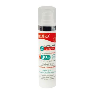 Froika Suncare AC Cream Oil Free Pump SPF30 40ml Αντιηλιακή Κρέμα Κατά της Ακμής με Κυτταρική Προστασία