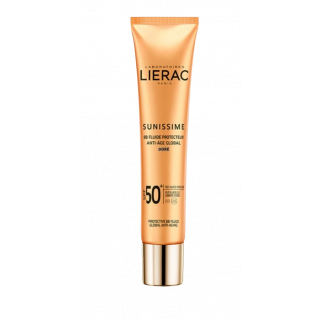 Lierac Sunissime BB Dore SPF50+ Protective Fluid Global Anti-Aging 40ml Λεπτόρρευστη Κρέμα Προστασίας Ολικής Αντιγήρανσης με Χρυσαφένιο Χρώμα