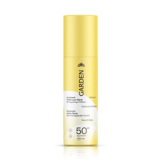 Garden Sunscreen Lotion Face & Body Spray Spf50 with Pomegranate Extract 200ml
