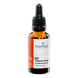 Super Health Vitamin D3 Drops in Extra Virgin Oil 15ml