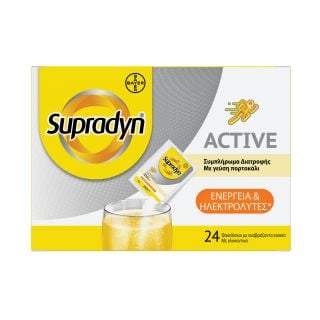 Bayer Supradyn Active Συμπλήρωμα Διατροφής για Ενέργεια & Ισορροπία Ηλεκτρολυτών 24 Φακελάκια