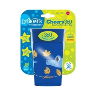 Dr. Brown's Cheers 360° Blue-Crocodile Spoutless Transition Cup 9m+ 300ml (TC01094)