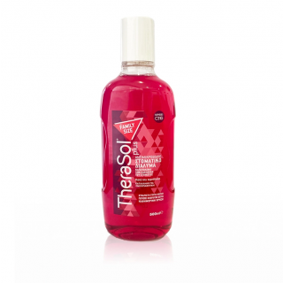 TheraSol Plus Family Size Antimicrobial Mouthwash Cherry Flavor 500ml Αντιμικροβιακό Στοματικό Διάλυμα με Φθόριο και Γεύση Κεράσι