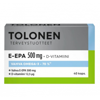 Dr. Tolonen Terveystuotteet E-EPA 500mg + D-Vitamin 40caps Ιχθυέλαιο 
