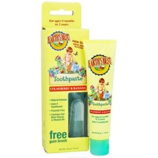 Earth's Best Baby ToothpasteStraweberry and Banana + FREE Gum Brush