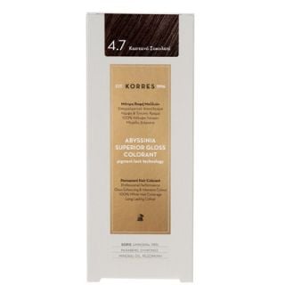 Korres Abyssinia Superior Gloss Colorant 50ml Βαφή Μαλλιών 4.7 Καστανό Σοκολατί