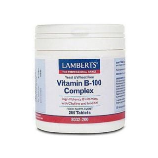 Lamberts B 100 Complex 200 Tabs Σύμπλεγμα Βιταμίνης Β