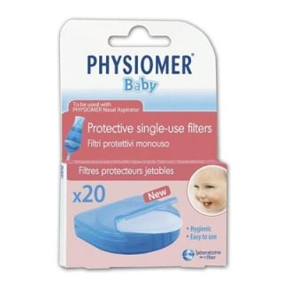 Physiomer Protective Single Use Filters Ανταλλακτικά Ρινικού Αποφρακτήρα 20 Τεμάχια