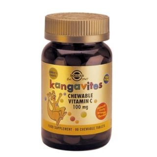 Solgar Kangavites Vitamin C 100mg 90 Chewable Tabs Orange Flavor