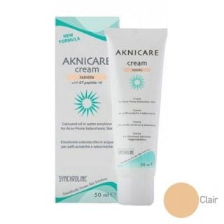 Synchroline Aknicare Cream Teintee Clair 50ml Moisturizing Teintee Cream for Acne Reduction - Light Shade