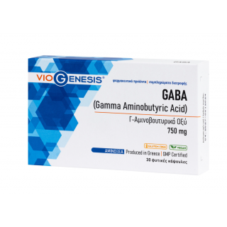 Viogenesis GABA 750mg 30caps Αμινοξύ Γ-αμινοβουτυρικό οξύ