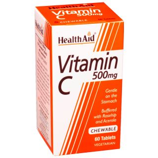 Health Aid Vitamin C 500mg Μασώμενη 60 Tabs