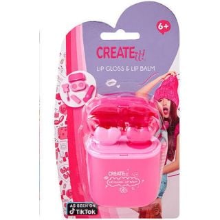 CREATE it! Lip Gloss 2ml & Lip Balm 1.4g in Earbuds Case Pink