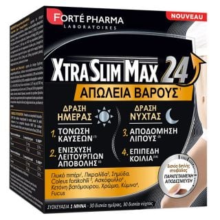 Forte Pharma XtraSlim MAX 24 Συμπλήρωμα Διατροφής Για Απώλεια Βάρους, Ενίσχυση Μεταβολισμού & Τόνωση Καύσεων 60tabs