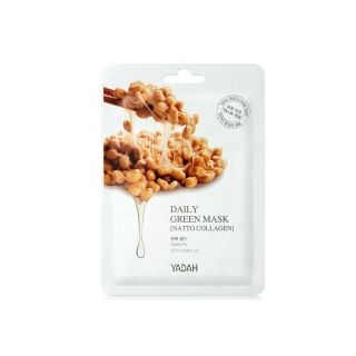 Yadah Daily Green Mask Natto Collagen 25ml – Bamboo Sheet Mask with Fermented Natto Collagen for Firmness & Elasticity