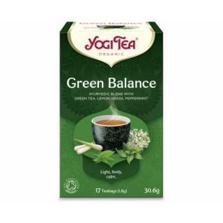 Yogi Tea Organic Green Balance, Ayurvedic Blend With Green Tea, Lemon Grass & Peppermint 17 Teabags