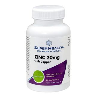 Super Health Zinc 20mg With Copper 60caps Συμπλήρωμα Διατροφής Ψευδάργυρου με Χαλκό για Ισχυρή Άμυνα