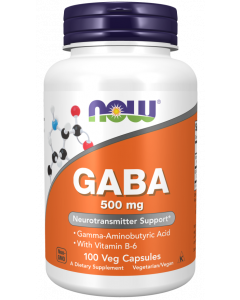 Now Foods Gaba 500mg 100κάψουλες Συμπλήρωμα Διατροφής για Χαλάρωση & Μείωση Νευρικής Έντασης