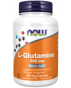 Now Foods L-Glutamine 500mg Συμπλήρωμα Διατροφής για την Ενίσχυση του Ανοσοποιητικού 120caps 