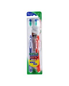Gum Promo Pack Super Tip Compact 463 Medium Toothbrush 
