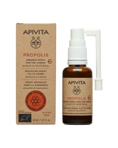 Apivita Organic Spray For The Throat 30ml Βιολογικό Σπρέϊ Λαιμού με Πρόπολη & Αλθαία 