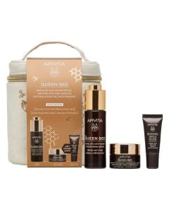 Apivita Promo Queen Bee Anti-Aging Serum 30ml & Free Queen Bee Anti-Aging Light Texture Cream 15ml & Eye Cream 5ml