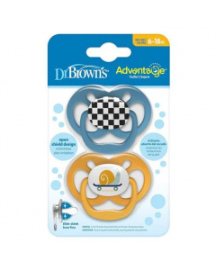 Dr. Brown's Advantage™ Silicone Pacifiers 6-18m Blue-Chemistry (PA22002) 2pcs