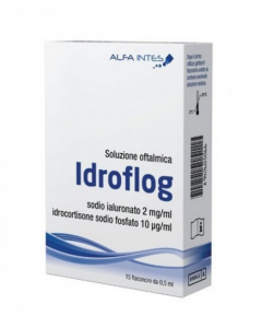 Alfa Intes Idroflog Eye Drops 15 x 0.5ml Οφθαλμικό Διάλυμα με Υαλουρονικό και Υδροκορτιζόνη