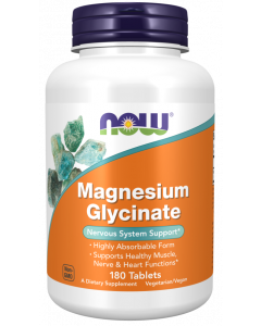 Now Foods Magnesium Glycinate Συμπλήρωμα Διατροφής με Μαγνήσιο για την Ενίσχυση του Νευρικού Συστήματος 180tabs