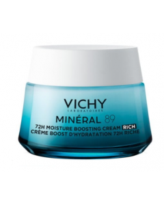 Vichy Mineral 89 72h Moisture Boosting Cream Rich 50ml Ενυδατική Κρέμα Προσώπου με Πλούσια Υφή