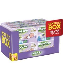 Babylino BabyCare Calming Pure Water Baby Wipes with Organic Lavender & Cotton Extracts 16 x 72 items