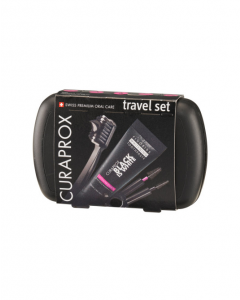 Curaprox Travel Set Black Is White Ταξιδιωτικό Πακέτο Στοματικής Υγιεινής (Οδοντόκρεμα 10ml, Οδοντόβουρτσα CS 5460 & Μεσοδόντιο Βουρτσάκι)