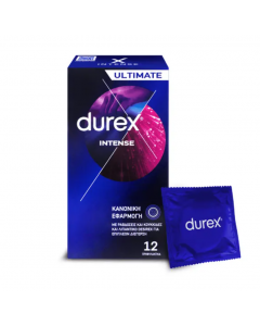 Durex Ultimate Intense12items Προφυλακτικό Με Ραβδώσεις και Κουκκίδες για πιο Έντονη Αίσθηση 12 Τεμάχια