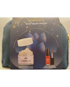 Garden Blue Velvet Pouch με Θρεπτική Κρέμα Νυκτός με Αβοκάντο 50ml & Mini Υγρό Ματ Κραγιόν Glorious Red 2ml