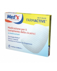 Med's Farmactive Επίθεμα Επούλωσης Ουλών - Πρόληψη των Χηλοειδών 7,5x10cm 4τμχ 