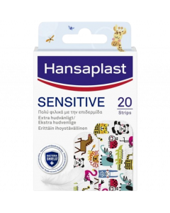 Hansaplast Sensitive Kids Animals 20strips Επιθέματα μικρών Τραυμάτων με Φιγούρες από Ζωάκια